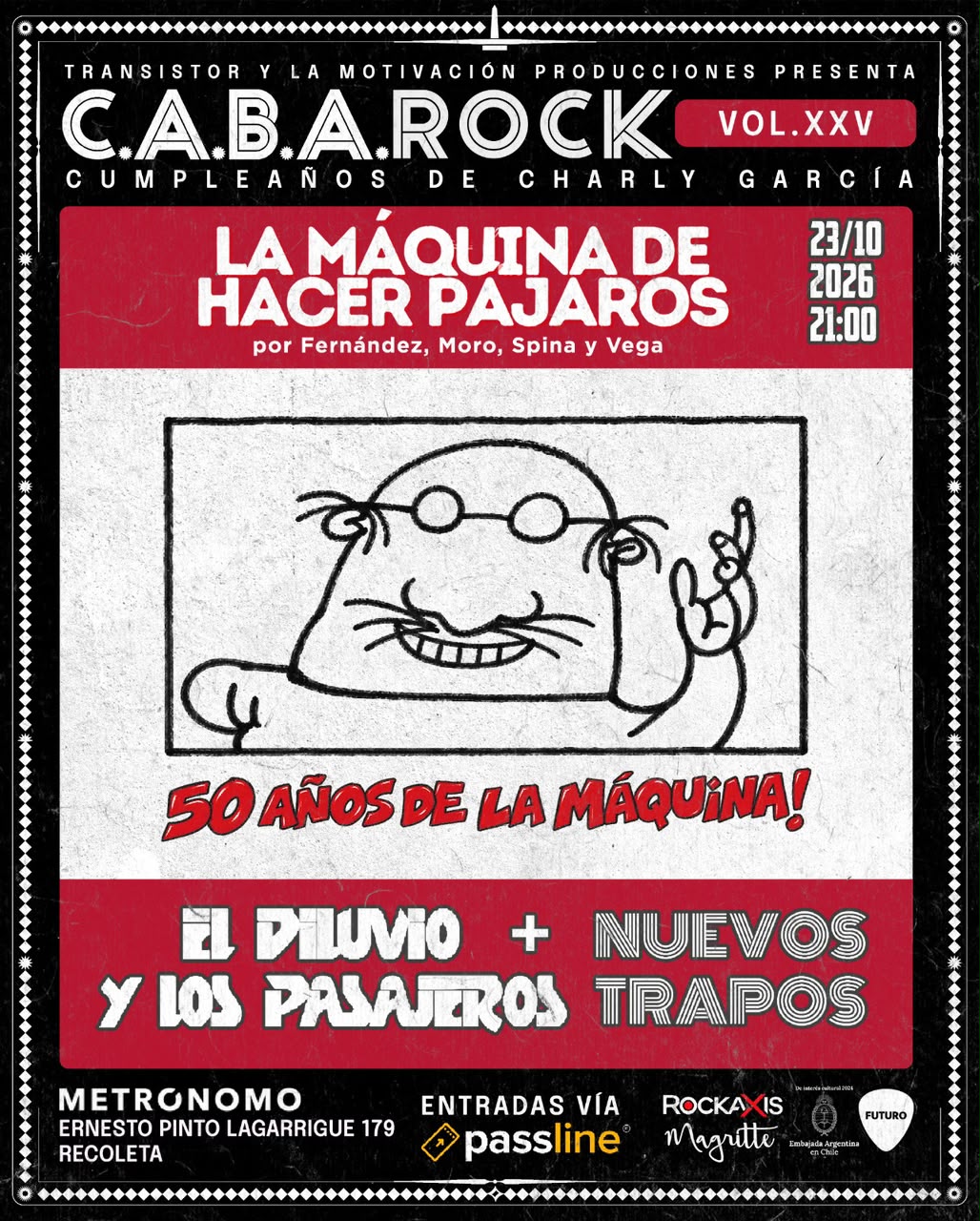 Actual formación de La Máquina de Hacer Pájaros debuta en Chile